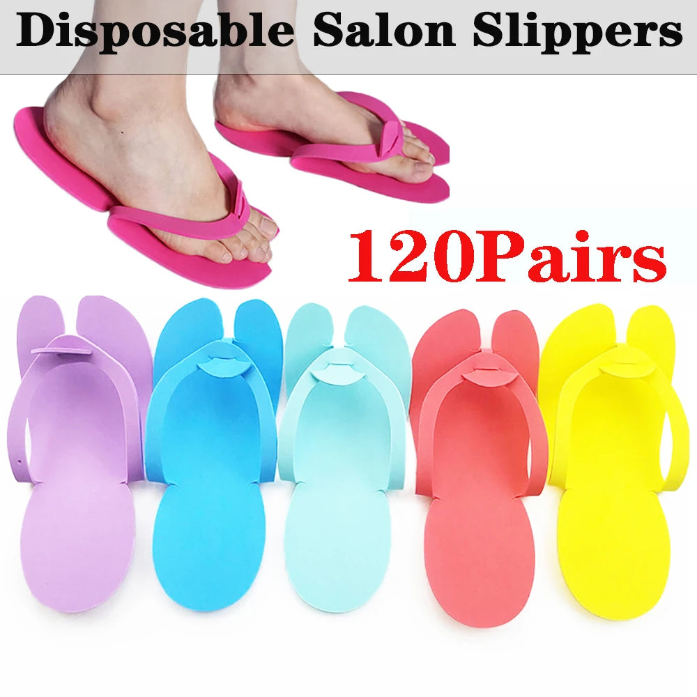 120Pairs Disposable nail art slippers beauty salon 2.5mm EVA foam hotel travel slippers