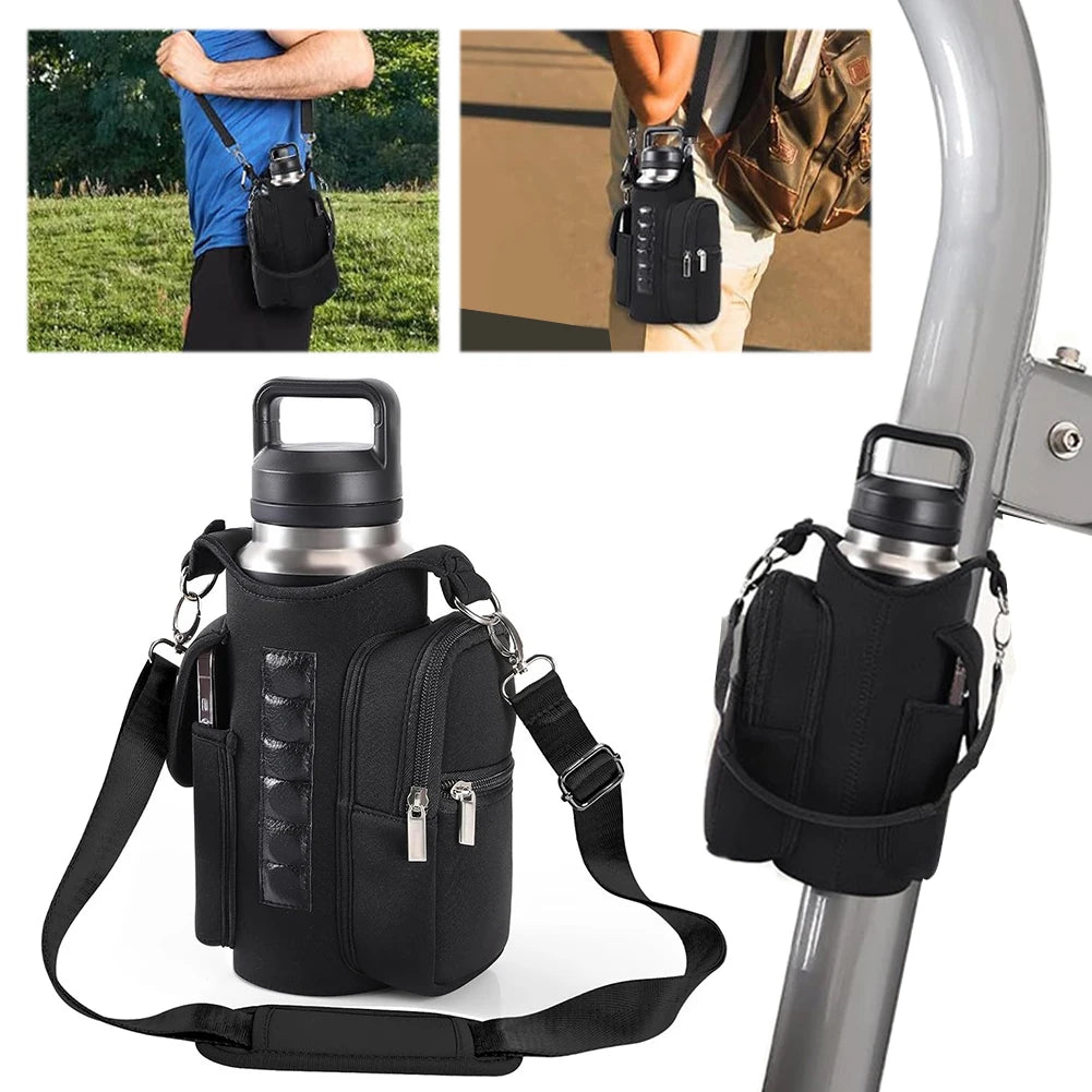Magnetic Gym Bag Water Bottle Bag Crossbody Water Bottle Pouch Phone Holder Water Bottle Carrier Bag for Men Women
