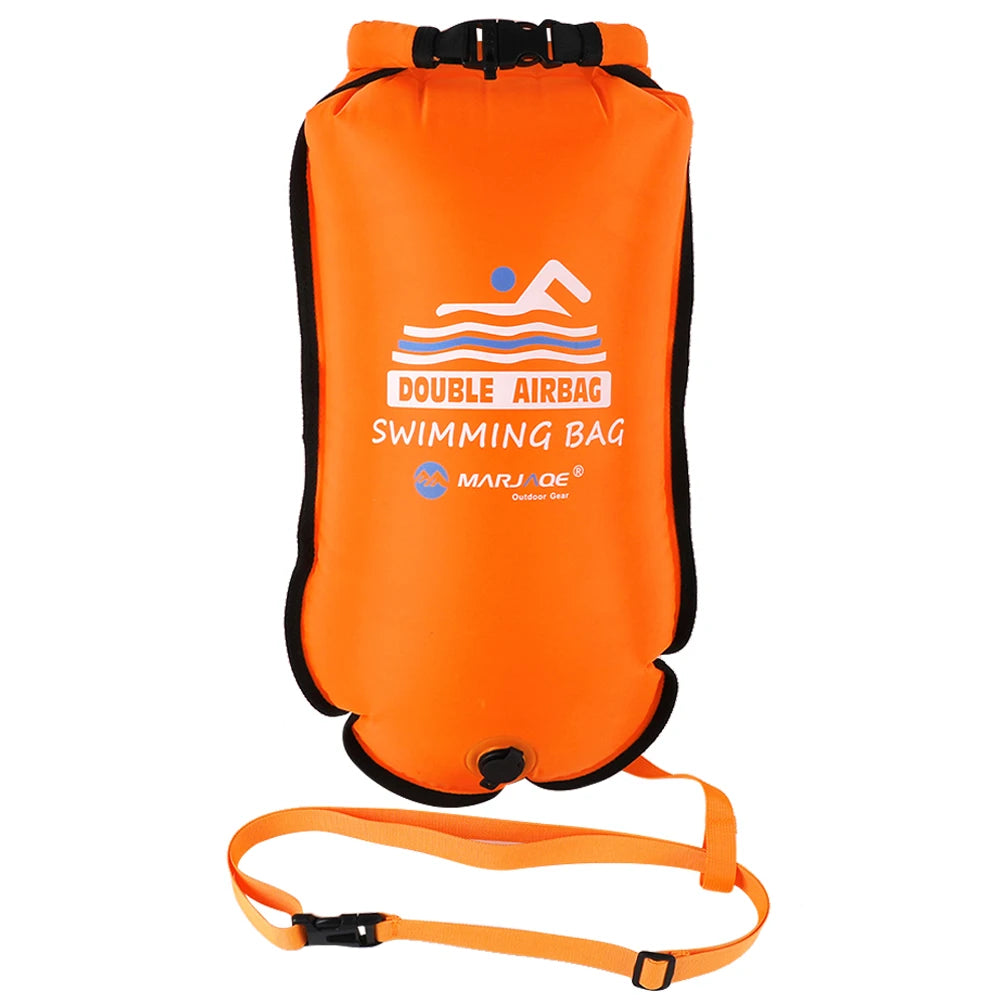 PVC Swimming Bucket Dry Bag Tow Float Dry Bag Double Air Bag Waterproof Double AirBags For Swimming Pool Open Water Sport Tools