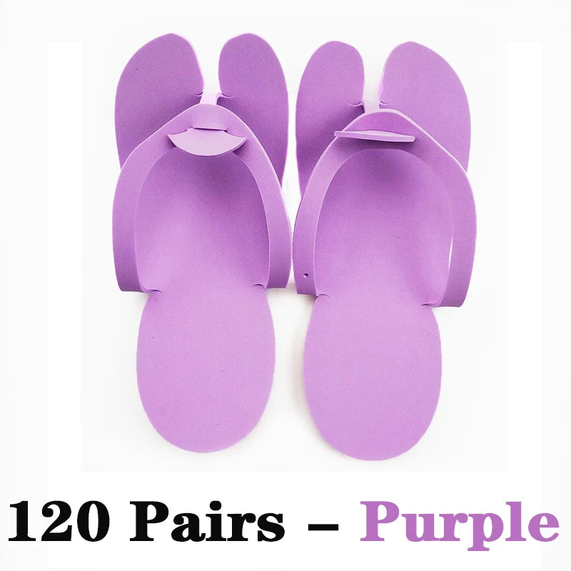 120Pairs Disposable nail art slippers beauty salon 2.5mm EVA foam hotel travel slippers