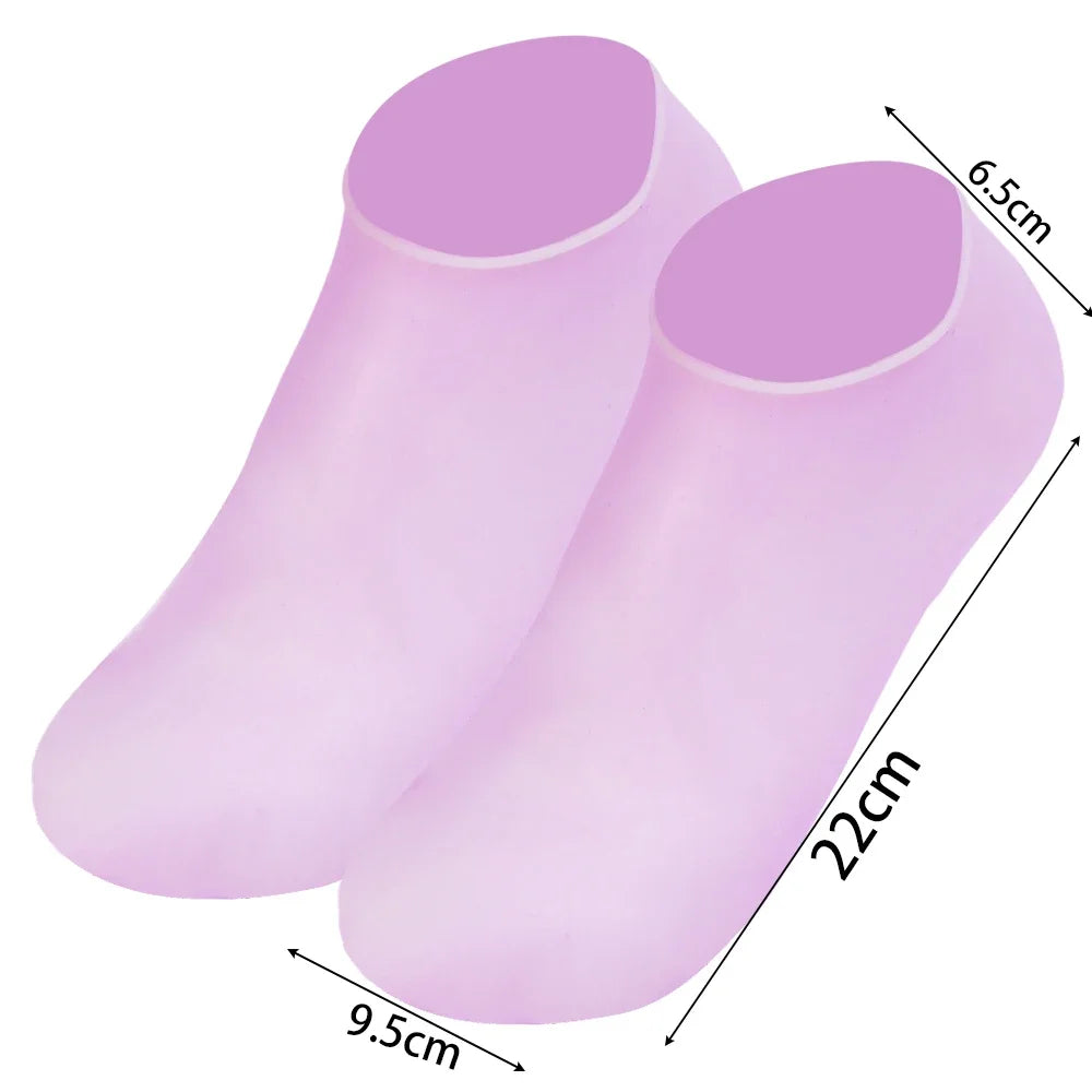 3colors Silicone Moisturizing Socks Exfoliating Gel Heel Socks Callus Cracked Dead Skin Remove Protector Pain Relief Foot Care