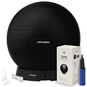 Retrospec Luna Exercise Ball with Pump - Anti-Burst Fitness Equipment for Yoga, Core Training & Stability - Home Gym Swiss Ball for Office & Pregnancy