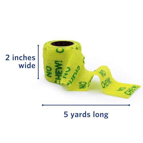 PetFlex No Chew – Flexible Self-Adhering Elastic Bandage for Wound Care – First Aid Wrap for Small Animals Like Dogs, Cats, and Other Pets - 2 inch, 2 Rolls
