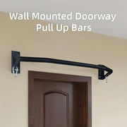 Wall Mounted Heavy Duty Pull Up Bar Doorway With Assist Band, Strength Training Pullups Bar for Doorframe, Thick Metal Sturdy Wall Hanging Bar, Wood Beam or Joist Mount Chin Up Bars 500 lbs