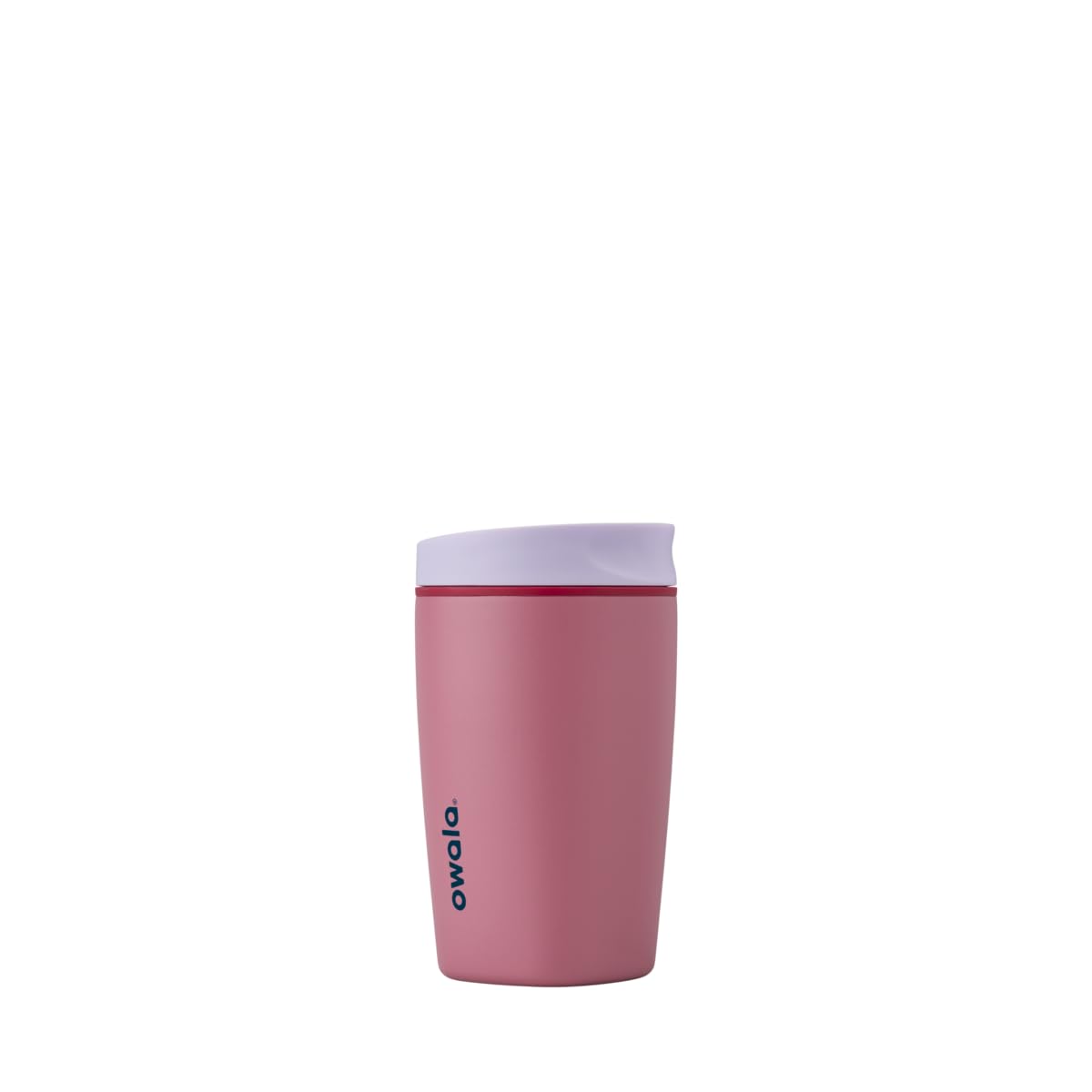 Owala SmoothSip Slider Insulated Stainless Steel Coffee Tumbler, Reusable Iced Coffee Cup, Hot Coffee Travel Mug, BPA Free 12 oz, Tan/White (Vanilla Bean)