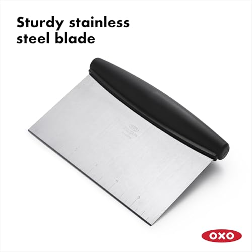 OXO Good Grips Stainless Steel Bench Scraper & Chopper, Dough Cutter for Baking