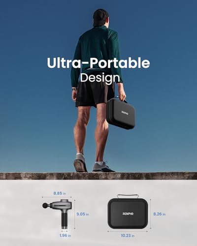 RENPHO Massage Gun Deep Tissue, Percussion Muscle Massage Gun for Athletes, Electric Handheld Massager Gun for Pain Relief Relax 6 Massage Head, 15 Speed (Black)