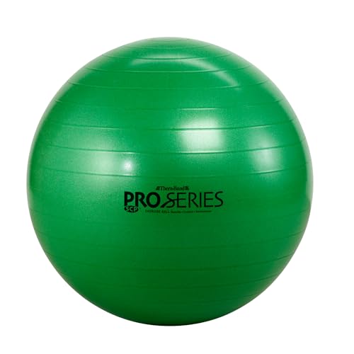 THERABAND Pro Series Exercise Ball, 26" Green Stability Trainer for 5'7"–6'1" Users, Anti-Burst Yoga & Pilates Ball, Balance & Core Trainer, For Athletes Fitness at Gym & Home