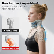 Neck Brace,Support Cervical Collar,Relieve Cervical Pain&Pressure,Soft Skin-Friendly Fabric,Memory Foam Wrapped in Silicone Breathable Hard Frame,One Size for Men&Women (Grey)