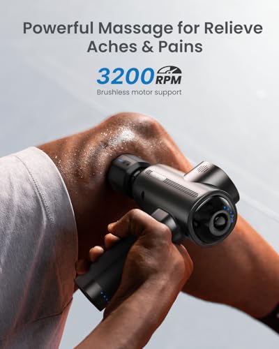 RENPHO Massage Gun Deep Tissue with Heat and Cold Head, Handheld Muscle Massager Therapy with Carry Case, Percussion Body Masajeador for Men Women Athletes Back Upgrade, Active Thermacool