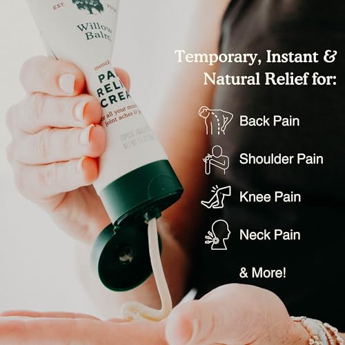 Nature's Willow Willow Balm Natural Pain Relief Cream for Muscles & Joints | Fast-Acting with Willow Bark & Menthol | Free from Artificial Fragrances & Dyes | 1-Pack | 3.5 fl oz