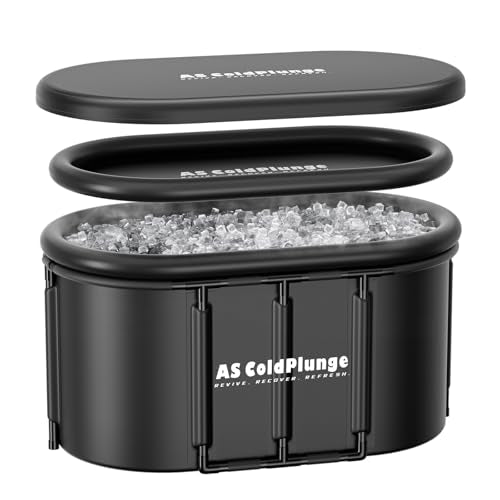 Upgraded XXL Oval Ice Bath Tub for Cold Plunge, 148Gal Inflatable Ice Pod with Insulated Lid, Sturdy Frame, Chiller Compatible, Portable Cold Plunge Tub for Recovery Indoor & Outdoor