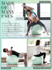 Yoga Ball for Exercise, Pilates Set, 4 Sizes Fitness Ball for Workout, Birthing, Pregnancy, Physical Therapy- Pump Included
