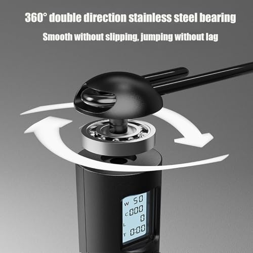 Skipping Rope with Counter, Cordless Jump Rope, Weighted Jump Rope, Adjustable Digital Counting Jumps Ropes for Lose Weight, Burn Calories