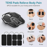 NURSAL EMS Foot Massager for Neuropathy, Electric Muscle Stimulator for Feet & Legs Circulation, TENS Unit for Feet with 6 Reusable Pads, Wireless Remote with 90 Adjustable Intensity Levels