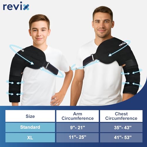 REVIX Arm Ice Pack Wrap for Pitchers – Shoulder and Elbow Ice Pack Reusable Cold Therapy Wrap for Baseball Pitcher Arm Recovery, Adjustable Compression Sleeve for Post-Workout Muscle Relief