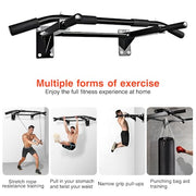Wall-Mounted Pull-Up Bar – Drill Installation, Home Gym Equipment for Indoor Fitness, Chin-Up Bar for Strength Training, Spine Stretching & Inverted Workouts