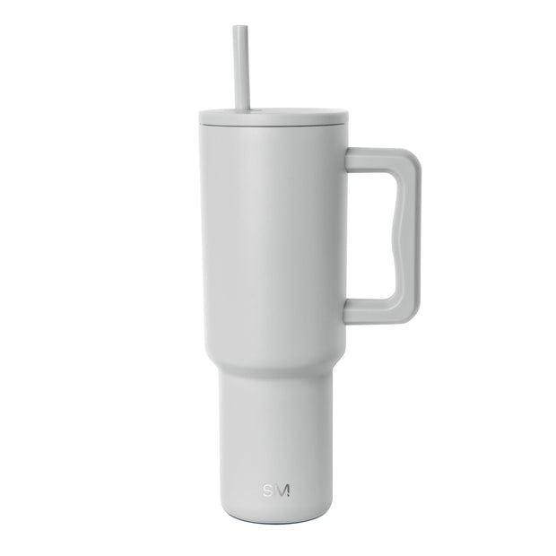 Simple Modern 40 oz Trek Tumbler with Handle and Straw Lid | Cup Holder Friendly Insulated Stainless Steel Travel Mug | Blue Dune