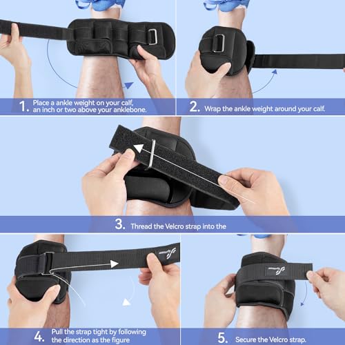 Sportneer Upgrade Adjustable Ankle and Wrist Weights for Women and Men 1-7 lbs / 1-10 lbs Set | Comfortable, Secure Fit for Walking, Running, Fitness, Physical Therapy, Home Gym