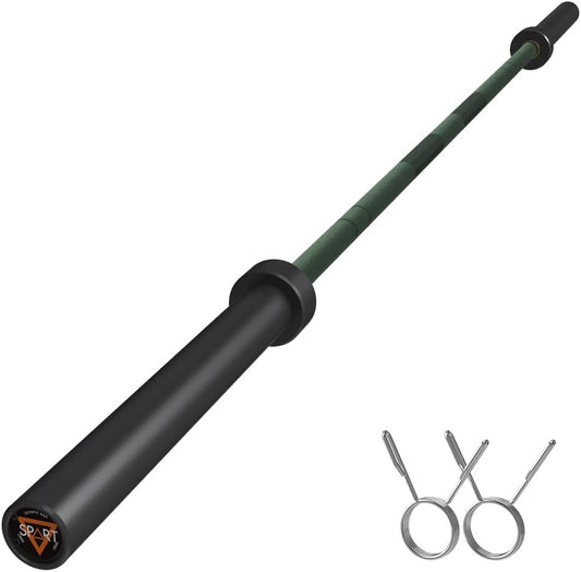 7FT Olympic Barbell Bar with Weight Plate Set Combo, Solid Olympic Bar with Bearings, 700Lbs Capacity Weight Bar for Home Gym Strength Training, Weightlifting, Powerlifting, Fit for 2" Olympic Plates