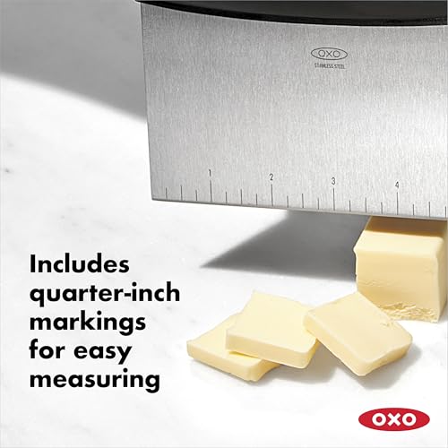 OXO Good Grips Stainless Steel Bench Scraper & Chopper, Dough Cutter for Baking