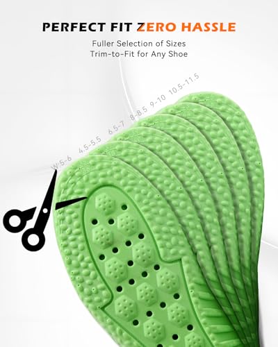 MINIQ Cloud Comfort Insoles for Men & Women - Ultra-Soft Shoe Soles with Memory Foam Cushioning, Arch Support Inserts with Gel Pad for Running, Walking & Boot Shoes