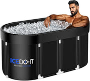 Upgrade 129 Gal XL Large Oval Ice Bath Tub for Athletes, Collapsible Cold Plunge Tub-Multiple Layered for Post-Exercise Recovery, Portable Bathtub for Home, Gyms, Indoor, Outdoor use