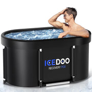New Upgrade XL 139-Gallon Oval Ice Bath Tub - 6 Layered Portable Bathtub, Recessed Bathtubs Foldable with Cover Cold Plunge Tub for Athletes, Home Gym, Outdoor Recovery Use.