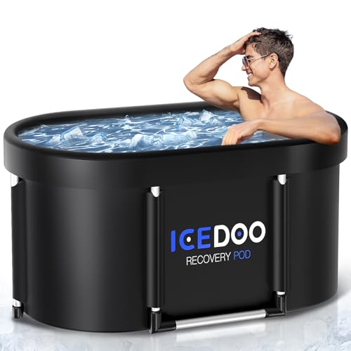 New Upgrade XL 139-Gallon Oval Ice Bath Tub - 6 Layered Portable Bathtub, Recessed Bathtubs Foldable with Cover Cold Plunge Tub for Athletes, Home Gym, Outdoor Recovery Use.