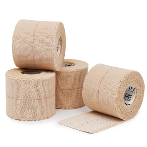 OK TAPE Elastic Adhesive Tape Bandage Tape Wrap - 4 Rolls, Flexible Stretch Bandages for Sports Ankle, Knee and Wrist Sprains (Beige,2 Inch Wide)