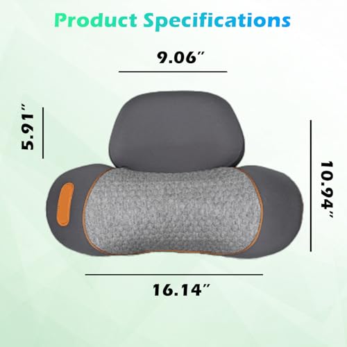 Non-Rechargeable (Plug-in Model) 3-in-1 Neck Vibrating Massager Pillow with Heat & Traction, Cervical Pillow Traction Massager for Neck Hump,Light Grey