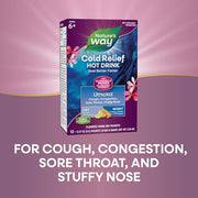 Nature's Way Cold Relief Hot Drink, Umcka, Homeopathic, Clinically Proven Pelargonium Sidoides 1X, for Cough, Congestion, Sore Throat, Stuffy Nose, Day & Night Formula, 12 Packets (Packaging May Vary)