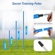 Soccer Agility Training Poles Equipment |Adjustable Soccer Equipment for Training Includes 6 Flexible Agility Poles