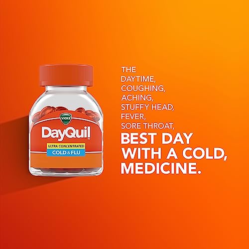 Vicks DayQuil & NyQuil Ultra Concentrated Liquicaps Co-Pack, Cold & Flu Medicine, Powerful Multi-Symptom Daytime & Nighttime Relief for Headache, Fever, Sore Throat, Minor Aches & Pains, & Cough, 96ct