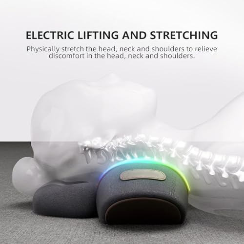 Pillow Traction Massager 2025 New for Neck Hump - 3-in-1 Cervical Neck Pillow with Heat Therapy, Memory Foam for Neck Pain Relief, Ergonomic Massager for Shoulder Back (Gray)