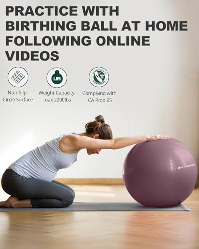 Trideer Yoga Ball – Anti-Burst Exercise Ball for Pregnancy, Office, Birthing, Stretching & Core Workout – Home Gym & Therapy