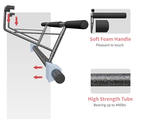 Pull Up Bar Doorway - No Screws Fitness Chin-Up Frame for Home Gym Exercise Multi-Angle Grip - 2025 Folding Upgrade (Fits Almost All Doors)