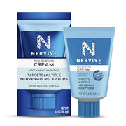 Nervive Pain Relieving Cream, Max Strength Non-Greasy Topical Pain Reliever with Lidocaine and Menthol for Toes, Feet, Fingers, Hands, Legs & Arms, 3.0oz