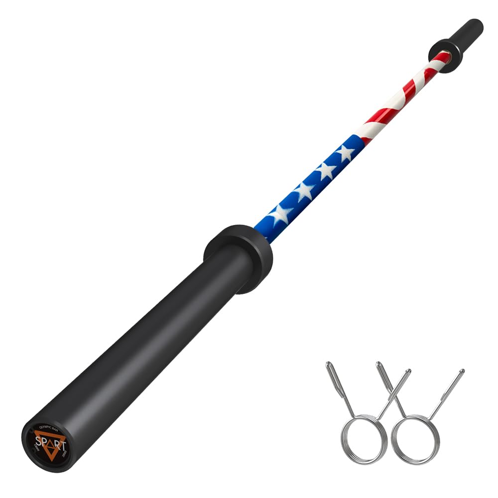 7FT Olympic Barbell Bar with Weight Plate Set Combo, Solid Olympic Bar with Bearings, 700Lbs Capacity Weight Bar for Home Gym Strength Training, Weightlifting, Powerlifting, Fit for 2" Olympic Plates