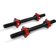 Yes4All Pair of Threaded Dumbbell Handles 14/16/18/24 inch, Chrome/Rubber Grip, Fit 1” Plates, Weight Bar Connector