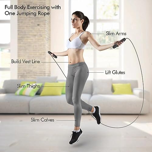 Jump Rope,Adjustable Jumping Rope,Tangle Free Fast Ball Bearings Skipping Ropes,Suitable for Men, Women, and Kids,Fitness,Workout and Slimming at Home,School.