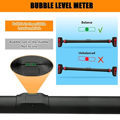 Pull Up Bar for Doorway, Strength Training Pull-up Bars, Chin Up Bar, No Screws, With Level Meter and Adjustable Width for Home Gym Upper Body Workout, No Installation Required, Max Load 440 LBS