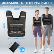 Weighted Vest for Men and Women, 2-18lb Vest with 16 Ironsand Weights for Home Workouts, Adjustable Body Weight Vest Exercise Set for Strength Training, running, walking, Cardio