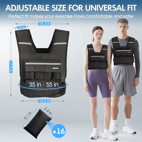 Weighted Vest for Men and Women, 2-18lb Vest with 16 Ironsand Weights for Home Workouts, Adjustable Body Weight Vest Exercise Set for Strength Training, running, walking, Cardio