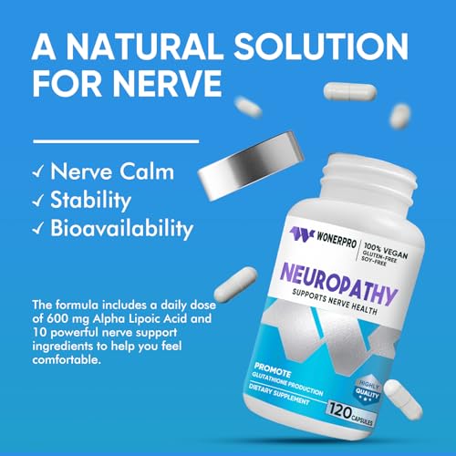 Nerve Savior for Neuropathy – 600 mg Alpha Lipoic Acid Supplement for Fingers, Hands, Toes & Feet – 120 Capsules