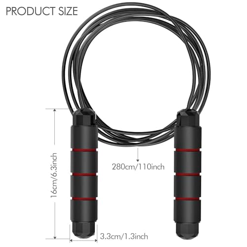 Jump Rope,Adjustable Jumping Rope,Tangle Free Fast Ball Bearings Skipping Ropes,Suitable for Men, Women, and Kids,Fitness,Workout and Slimming at Home,School.
