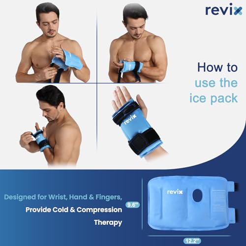 REVIX Wrist Ice Pack Wrap for Carpal Tunnel, Reusable Gel Ice Pack for Hand Relaxation, Cold Compress, Enhancing Comfort and Soothing Fatigue, 1Pack
