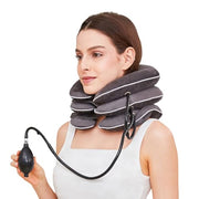 Neck Stretcher for Pain Relief, Adjustable Inflatable Cervical Traction Device, Neck Brace for Home Use, Supports Neck Decompression & Spine Alignment，Gifts for Women (Grey)
