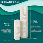 Oceanfoam Tidal Roller - Natural - Muscle Massage Foam Roller for Back Pain & Stretching - Firm and Ergonomic Wide Wave Textured - Yoga, Athletics, & Wellness - Full Size, 20" x 5"