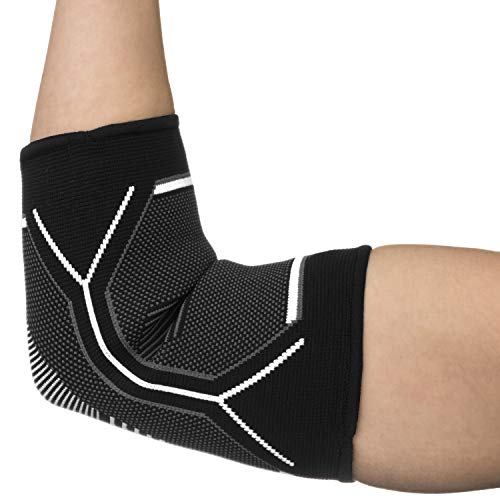 Kunto Fitness Elbow Brace Compression Support Sleeve (Shipped From USA) for Tendonitis, Tennis Elbow, Golf Elbow Treatment - Reduce Joint Pain During Any Activity!